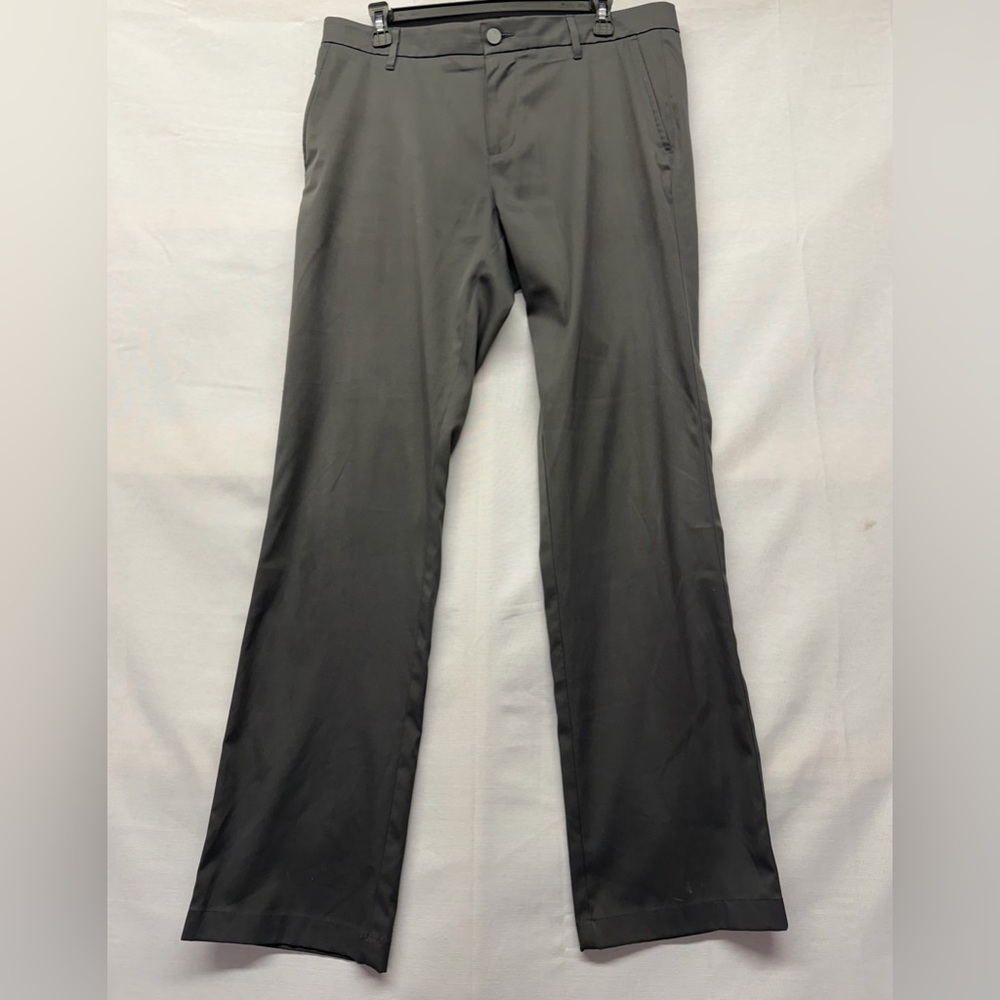 01.ALGO‎ Performance Pants Mens 34x32 Gray Slim Straight Leg Stretch Active
